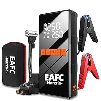 ジャンプスタート　Jumpstart Amazon.com: Jump Starter with Air Compressor, 5000A 160PSI